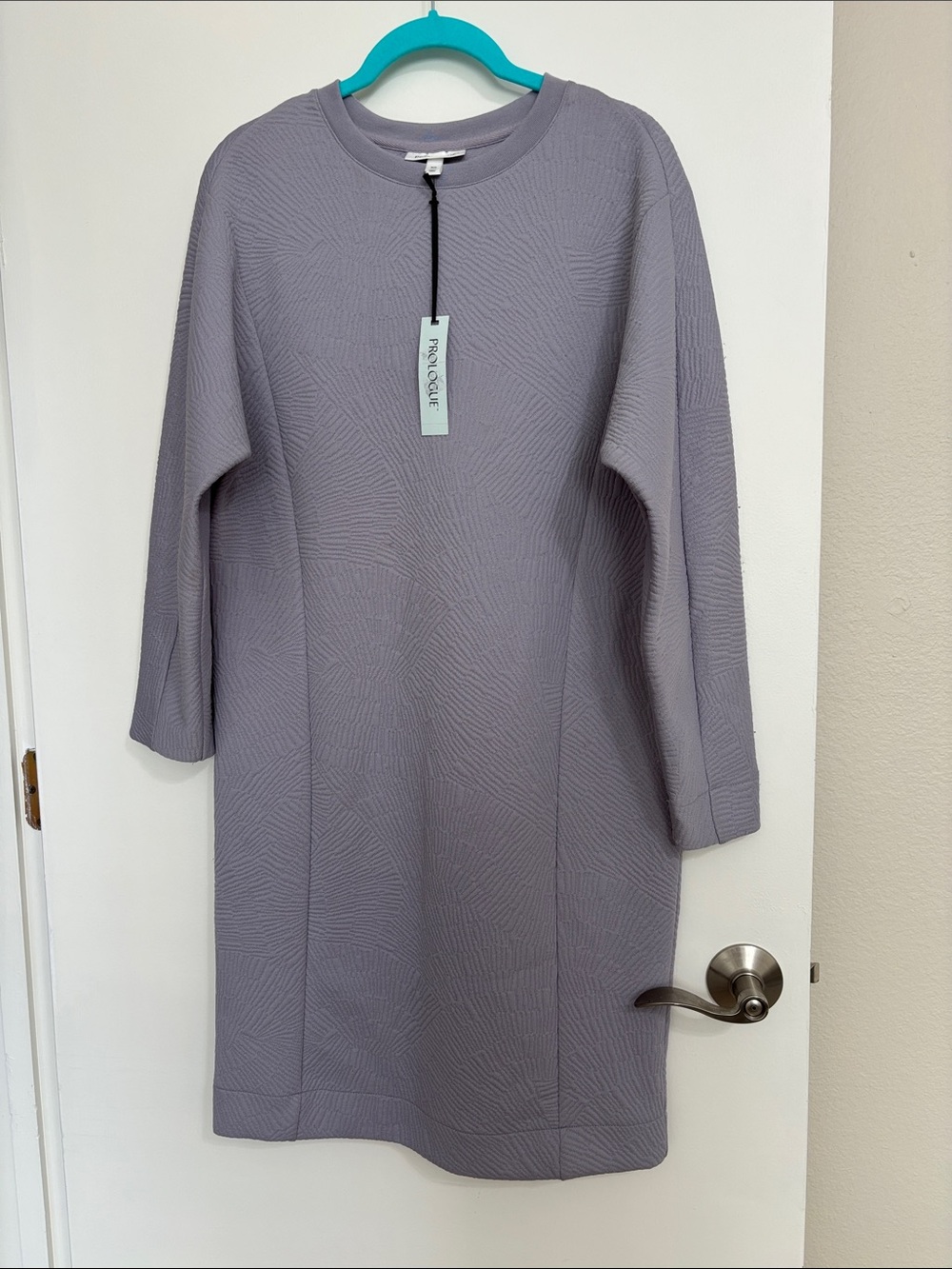 NWT Prologue Lilac Textured Shift Dress - Long Sleeve